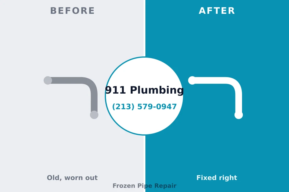 Before and after: plumbing repair Ridgewood, NJ